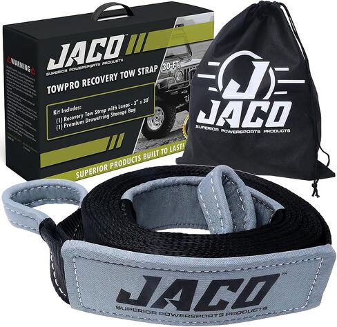 حزام سحب TowPro Recovery من JACO 4X4 - 3 بوصة × 20 بوصة | حزام سحب واسترداد الطرق الوعرة (31,542 رطلاً) in Saudi Arabia