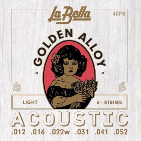 La Bella 40PCL Golden Alloy - Custom Light Acoustic Guitar String in Kuwait