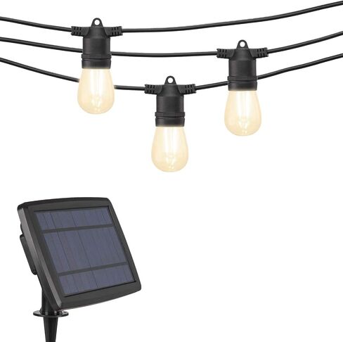 Beams S14 Bulb Solar LED سلسلة أضواء خارجية مقاومة للطقس، 27 قدمًا، أسود in Saudi Arabia