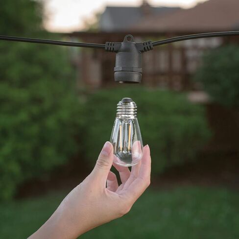Beams S14 Bulb Solar LED سلسلة أضواء خارجية مقاومة للطقس، 27 قدمًا، أسود in Saudi Arabia