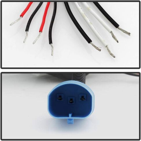 ACANII-For 1997-2003 Ford F150 1997-2002 إكسبيديشن أسود LED مزدوج على شكل هالة الدائري المصابيح الأمامية للمصابيح الأمامية يسار + يمين in Kuwait