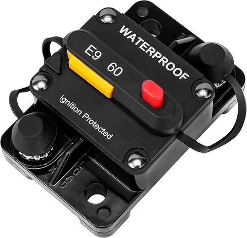 Circuit Breaker with Manual Reset Switch and Pilot Lamp for Boat Trolling Motor, ATV Trailer Vehicles Strereo Audio,Electronic Battery Solar System,12V-48V DC (Surface Mount-30A) in Kuwait