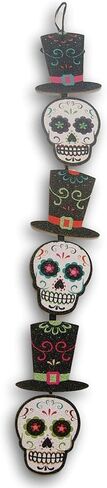 لافتة ديكور معلقة من Día de Los Muertos Day of The Dead Sugar Skulls لامعة - تصميمان مختلفان - طول 60.96 سم × عرض 10.16 سم in Kuwait