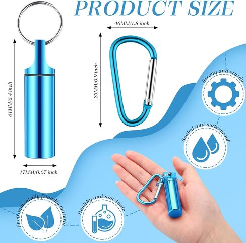 Jinei 30 قطعة من الألومنيوم معدن صندوق حبوب الدواء منظم مقاوم للماء حاوية تخزين صغيرة صغيرة محمولة صندوق حبوب الدواء سلسلة المفاتيح للتخييم في الهواء الطلق والسفر in Kuwait