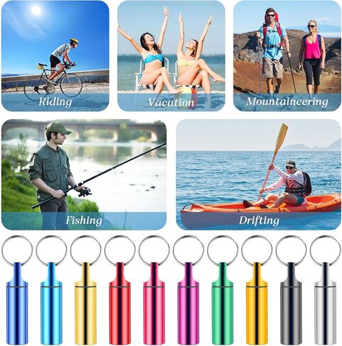 Jinei 30 قطعة من الألومنيوم معدن صندوق حبوب الدواء منظم مقاوم للماء حاوية تخزين صغيرة صغيرة محمولة صندوق حبوب الدواء سلسلة المفاتيح للتخييم في الهواء الطلق والسفر in Kuwait