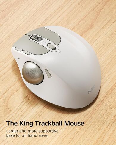 Nulea M508 King ماوس كرة التتبع اللاسلكي، تصميم مريح، عجلة تمرير 4D، تحكم سهل بالإبهام مع 4 نقاط لكل بوصة قابلة للتعديل، بلوتوث أو USB متوافق مع أجهزة الكمبيوتر الشخصية والكمبيوتر المحمول وأجهزة iPad وMac وWindows وAndroid in Kuwait