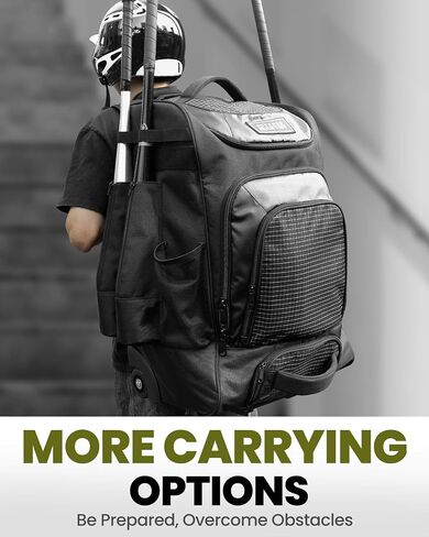 OutdoorMaster Rolling Baseball Bag Wheeled Baseball Bat Backpack with 4 Bat Pockets in Saudi Arabia