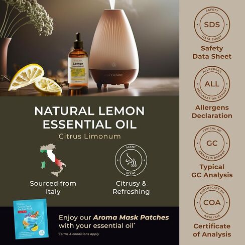 Gya Labs Lemon Essential Oil for Skin - Huge 4 Fl Oz - 100% Pure Natural Lemon Oil Essential Oil for Diffuser - Lemon Essential Oil for Cleaning, Refreshing Scent for Aromatherapy, DIY, Candle Making in Saudi Arabia