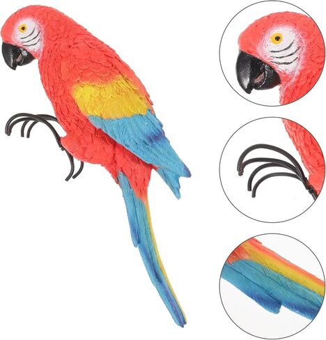 Yardwe في الهواء الطلق مقلد Macaw حديقة الديكور البجعة الاصطناعية تمثال الببغاء في الهواء الطلق وعاء النبات وعاء الزهور لطيف تمثال الطيور في الهواء الطلق نماذج ديكور المنزل الملحقات مكتب الحديد الأحمر in Kuwait