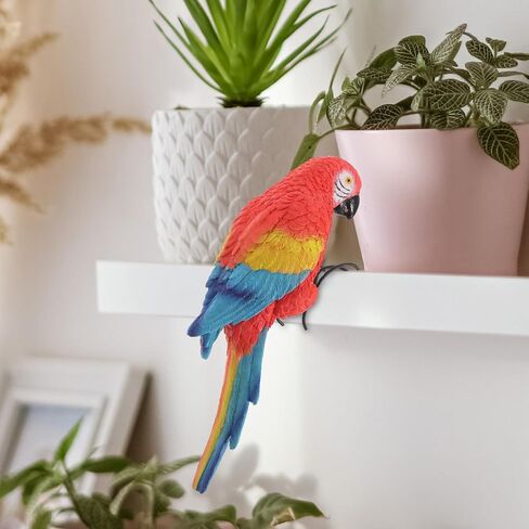 Yardwe في الهواء الطلق مقلد Macaw حديقة الديكور البجعة الاصطناعية تمثال الببغاء في الهواء الطلق وعاء النبات وعاء الزهور لطيف تمثال الطيور في الهواء الطلق نماذج ديكور المنزل الملحقات مكتب الحديد الأحمر in Kuwait