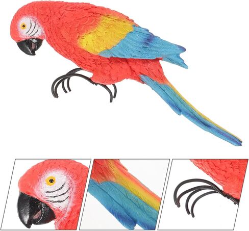 Yardwe في الهواء الطلق مقلد Macaw حديقة الديكور البجعة الاصطناعية تمثال الببغاء في الهواء الطلق وعاء النبات وعاء الزهور لطيف تمثال الطيور في الهواء الطلق نماذج ديكور المنزل الملحقات مكتب الحديد الأحمر in Kuwait