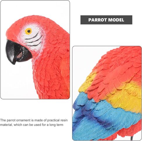 Yardwe في الهواء الطلق مقلد Macaw حديقة الديكور البجعة الاصطناعية تمثال الببغاء في الهواء الطلق وعاء النبات وعاء الزهور لطيف تمثال الطيور في الهواء الطلق نماذج ديكور المنزل الملحقات مكتب الحديد الأحمر in Kuwait