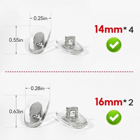 4 Pairs Soft Silicone Replacement Nose Pads for RayBan，Plug in/Push in Model Ray Ban Sunglasses Nose Pad Replacement, Eye Glasses Nose Pads Non Slip(Gold, 16mm) in Saudi Arabia