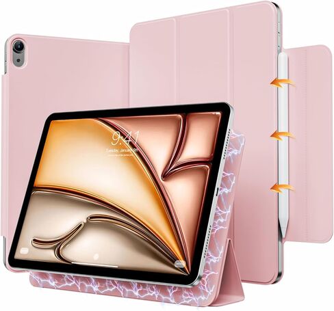 kenke Case for iPad Air 5th Generation 2022 / iPad Air 4th Generation 2020, Rebound Magnetic Smart Cover with Clasp, Auto Sleep/Wake Slim Trifold Stand Case for iPad Air 5/4 10.9 Inch, Gray White in Kuwait