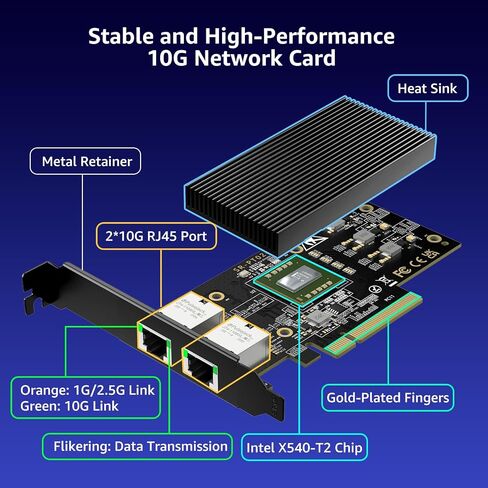 2.5G Base-T PCIe Network Card with Realtek RTL8125B - Transform PCIe Slot into 2.5G Ethernet Port, 2500/1000/100Mbps PCI Express Gigabit Ethernet Card Supports Windows 11/10/8.1/8/7 & Linux OS in Kuwait