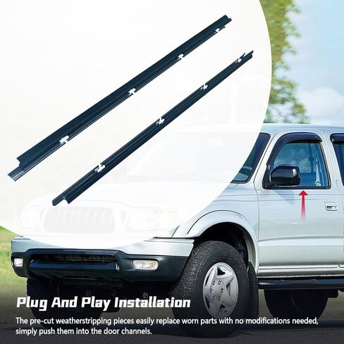 MADAT Weatherstrip Window Trim Fit for Toyota Tacoma 1995-2004 Outer Door Window Moulding Seal Belt Replace 68160-04020 68210-04020 2-Pack in Saudi Arabia