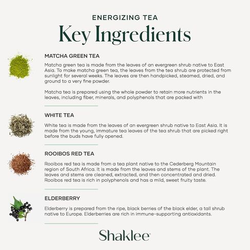 Shaklee Energizing Tea Pomegranate Flavor - Antioxidant-Rich Blend of Green, White, and Red Teas for Gentle Energy Lift - Energy Boost On-the-Go Packets - Hot or Cold - 28 Servings in Kuwait