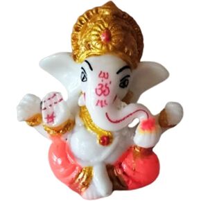 Satre Online and Marketing Small Pagdi Ganesha Statue for Home/Car/Office Decor,Ganesha Idol - 2.6 Inches (Pink)