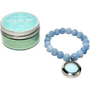 Pinch Me Therapy Dough Bracelet Combo - Holistic Aromatherapy Stress Relieving Putty – Bracelet + 3oz Dough Duo Scent Pack (Aquamarine/Peace)