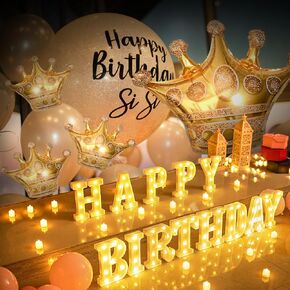 Happy Birthday LED Marquee Light Up Letters Sign