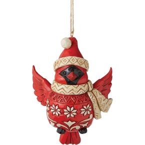 Enesco Jim Shore Heartwood Creek Nordic Noel Cardinal Hanging Ornament, 4.33 Inch, Multicolor for Christmas