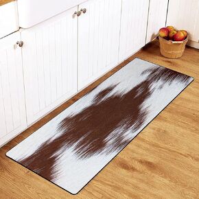 MoBlinko Black White Zebra Skin Kitchen Rugs Bath Mat Non Skid Washable Standing Floor Mat Runner Carpet for Home Office Farmhouse Laundry 39 X 20 Inch