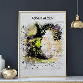 Canvas Poster Canvas Painting Wicked The Musical Vertical Poster or Canvas, Wicked Broadway Wall Art, Sheet Music Wall Decor, Witch Halloween Decor, Wicked Witch Print 8x10 inch