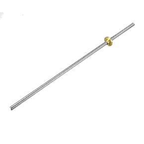 uxcell 350mm Length T8 8mm Dia Lead Screw Rod,12 Lead Stainless Steel Lead Screw Rod with Copper Nut Trapezoidal Thread for 3D Printer Z Axis