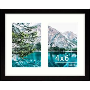 8x16 Picture Frame with Three 5x7 Opening Mat Collage Photo Frame for Horizontal and Vertical Wall Display, Black 1 Pack