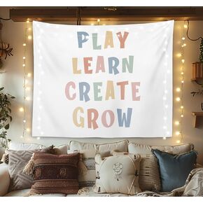 OXW Kids Room Decor Rainbow Tapestry Wall Hanging, Classroom Decorations Nursery Tapestry Decor, Playroom Wall Blanket Decor for Kids Toddler Room Reading Corner Book Center, 50x60 Inch