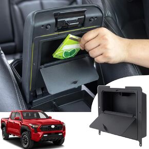 JDMCAR One-Touch Hidden Storage Box Compatible with 2016-2023 Toyota Tacoma Accessories Center Console Organizer Armrest Secret Compartment