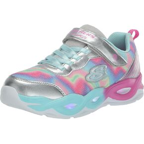 Skechers Kids Girls Twisty Glow Sneaker, Perwinkle/Multi, 1.5 Little Kid