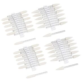 uxcell 3mm 6mm Wool Felt Mounted Points Tapered Conical Polishing Bits Burrs Buffing Wheels with 1/8" Shank 48 Pcs