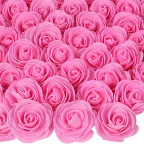 IPOPU 50PCS Purple Roses Artificial Flowers 2.36 in Purple Glitter Roses Stemless Foam Roses for DIY Wedding Rose Wall Kissing Balls Bridal Shower Centerpieces Party Tables Decorations (Purple)