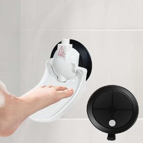 Shower Foot Rest for Shaving Legs,White Plastic Suction Cup Bathroom Pedal/Footrest Holder, Portable Bathtub Stool for Shower to Shave Legs,Footrest Stand Accessories Without Drilling