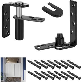 Saloon Door Hinges, Double Swinging Door Hinge, Self-Return Cafe Door Hinges, Swinging Door Hardware Self Closing Hinges for Swing Doors, Bar Doors, Black