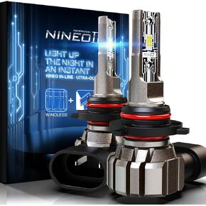 NINEO H11/H8/H9 Fog Light Bulbs, 60W 12000LM 300% Super Bright Cool White Windless Wireless In-Line Halogen Replacement (Pack of 2)
