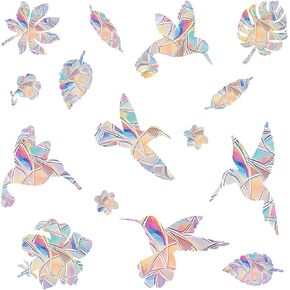 32Pcs Butterfly Static Window Clings, Anti Collision Window Decals, Glass Alert Prism Stickers to Prevent Birds Hitting
