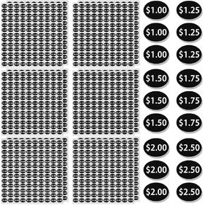 440pcs Vending Machine Price Labels, 12 Sheets Snack Vending Machine Labels Stickers, Soda Beverage Price Labels Stickers $1.00 $1.25 $1.50 $1.75 $2.00 $2.50 for Business Stores, Black & White