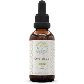 Cryptolepis B60 Alcohol-Free Herbal Extract Tincture, Super-Concentrated Wildcrafted Cryptolepis (Cryptolepis Sanguinolenta) Dried Root (2 fl oz)