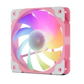 Vetroo SA-140 Pink 140mm Addressable RGB & PWM Motherboard Sync Computer PC Cooling Fans with Controller Low Noise High Performance 4-Pin 1200 RPM Hydraulic Bearing