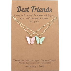 DastBeaty Butterfly Sister Necklaces Butterfly Wing Necklace couple Butterfly Necklaces, Gifts for 2 Friends