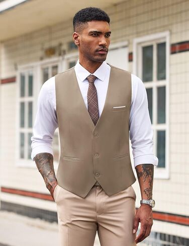 COOFANDY Men's Formal Suit Vest Slim Fit Casual Business Dress Waistcoat Vest in Kuwait