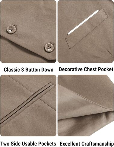COOFANDY Men's Formal Suit Vest Slim Fit Casual Business Dress Waistcoat Vest in Kuwait