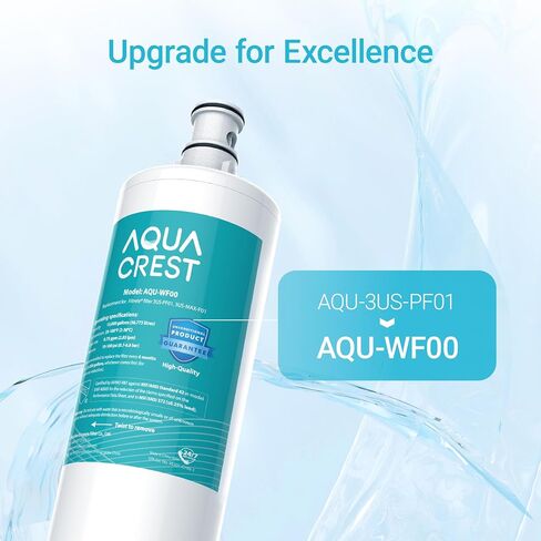 AQUA CREST 3US-PF01 فلتر مياه تحت الحوض، بديل معتمد NSF/ANSI 42 لمرشح المياه المتقدم 3US-PF01، 3US-MAX-F01H، Delta RP78702، Manitowoc K-00337، K-00338 فلتر مياه، 3 عبوات، رقم AQU- WF00 in Kuwait