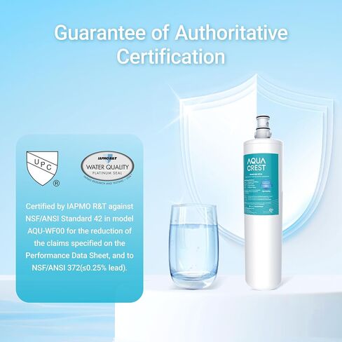 AQUA CREST 3US-PF01 فلتر مياه تحت الحوض، بديل معتمد NSF/ANSI 42 لمرشح المياه المتقدم 3US-PF01، 3US-MAX-F01H، Delta RP78702، Manitowoc K-00337، K-00338 فلتر مياه، 3 عبوات، رقم AQU- WF00 in Kuwait