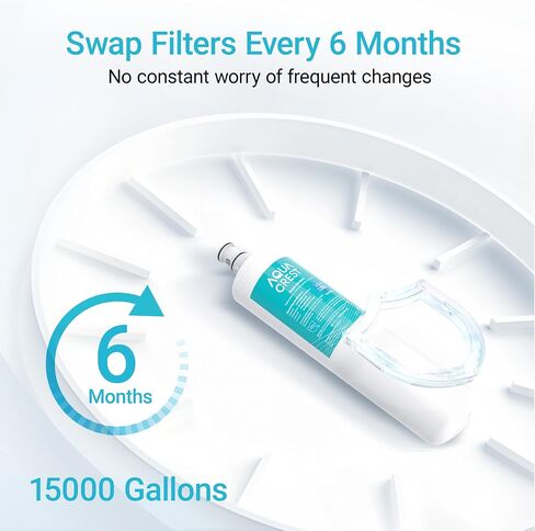 AQUA CREST 3US-PF01 فلتر مياه تحت الحوض، بديل معتمد NSF/ANSI 42 لمرشح المياه المتقدم 3US-PF01، 3US-MAX-F01H، Delta RP78702، Manitowoc K-00337، K-00338 فلتر مياه، 3 عبوات، رقم AQU- WF00 in Kuwait