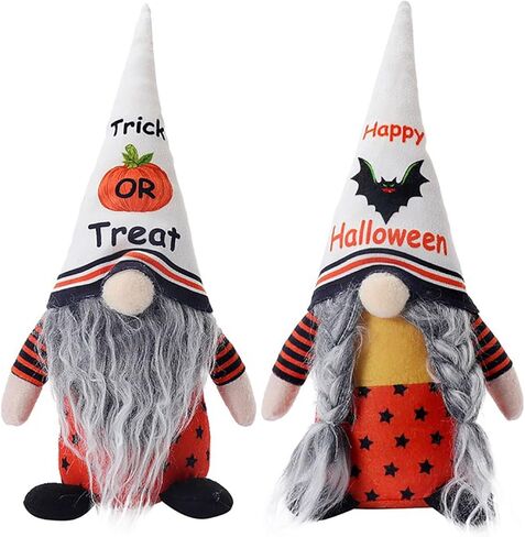 زينة عيد الهالوين، قطعتان من التماثيل السويدية المصنوعة يدويًا من القطيفة لطاولات الهالوين، مستلزمات ديكورات حفلات الهالوين المنزلية هدية للأطفال in Kuwait