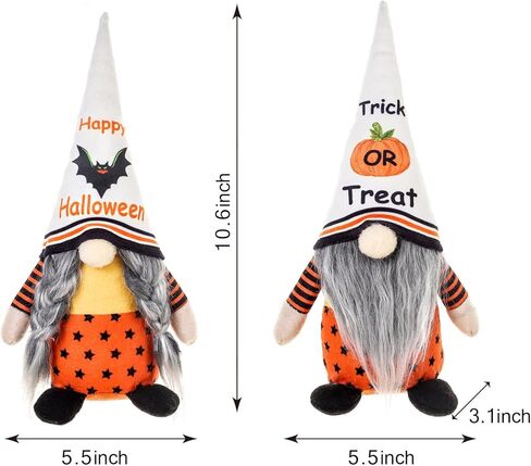 زينة عيد الهالوين، قطعتان من التماثيل السويدية المصنوعة يدويًا من القطيفة لطاولات الهالوين، مستلزمات ديكورات حفلات الهالوين المنزلية هدية للأطفال in Kuwait