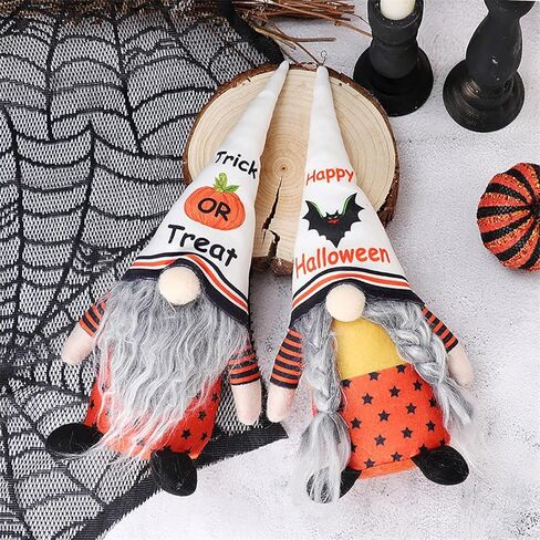 زينة عيد الهالوين، قطعتان من التماثيل السويدية المصنوعة يدويًا من القطيفة لطاولات الهالوين، مستلزمات ديكورات حفلات الهالوين المنزلية هدية للأطفال in Kuwait
